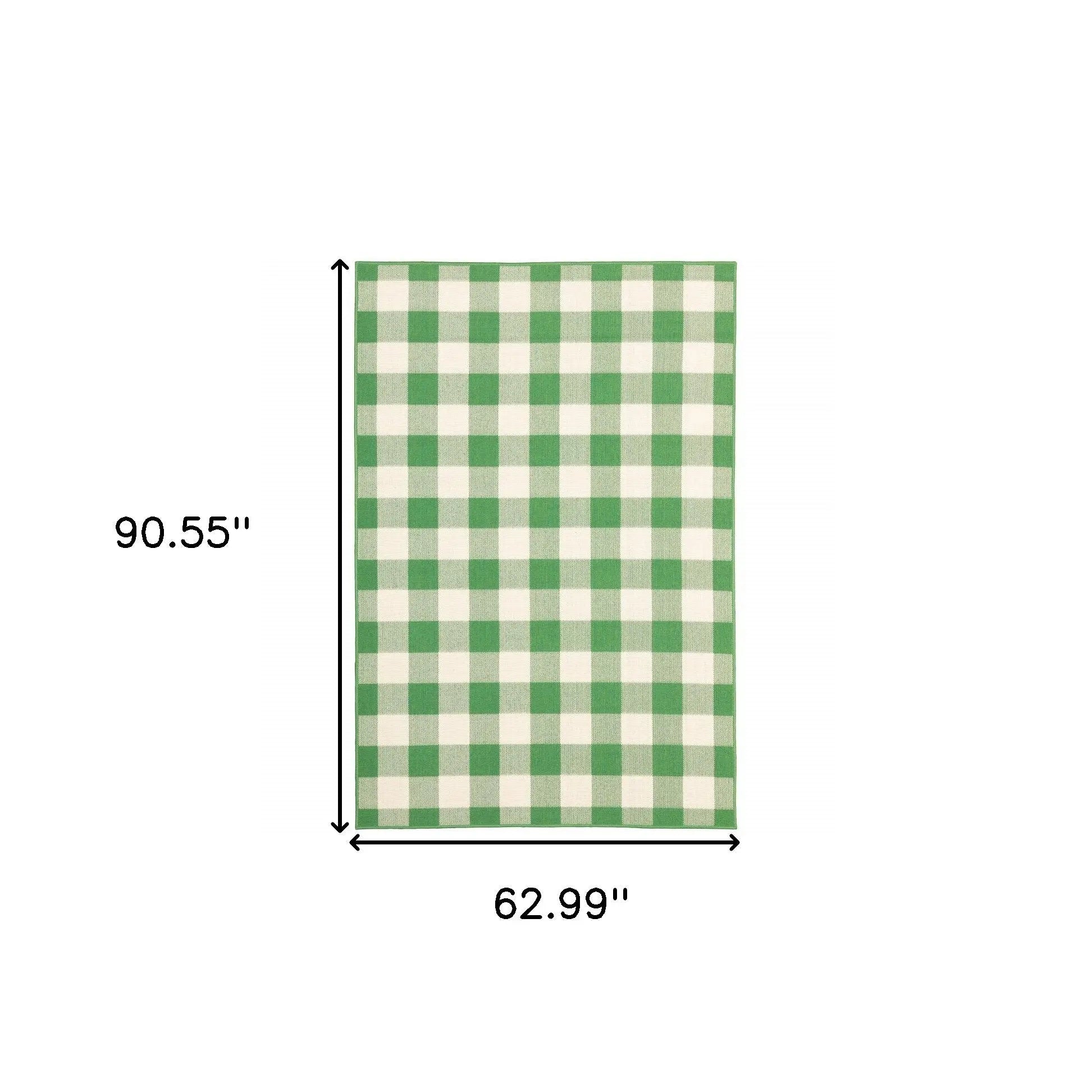 5' X 8' Green and Ivory Geometric Stain Resistant Indoor Outdoor Area Rug Homeroots Outdoor