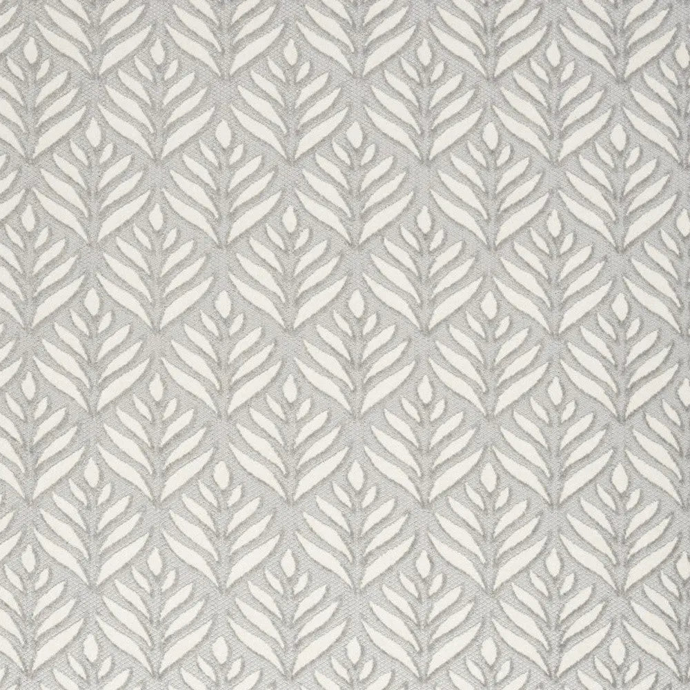 5' X 8' Grey Floral Stain Resistant Non Skid Area Rug Homeroots Outdoor