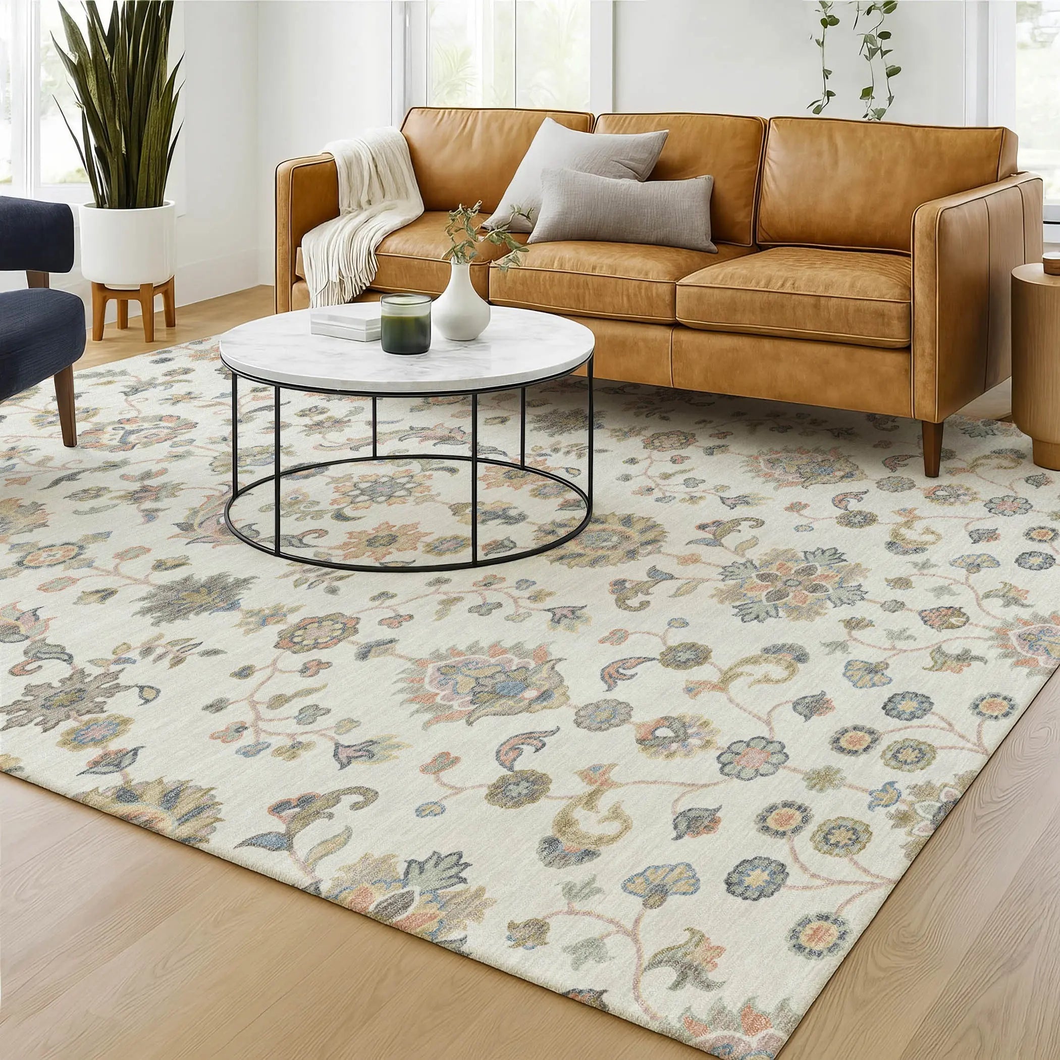 5' X 8' Ivory And Beige Abstract Washable Indoor Outdoor Area Rug Homeroots Outdoor