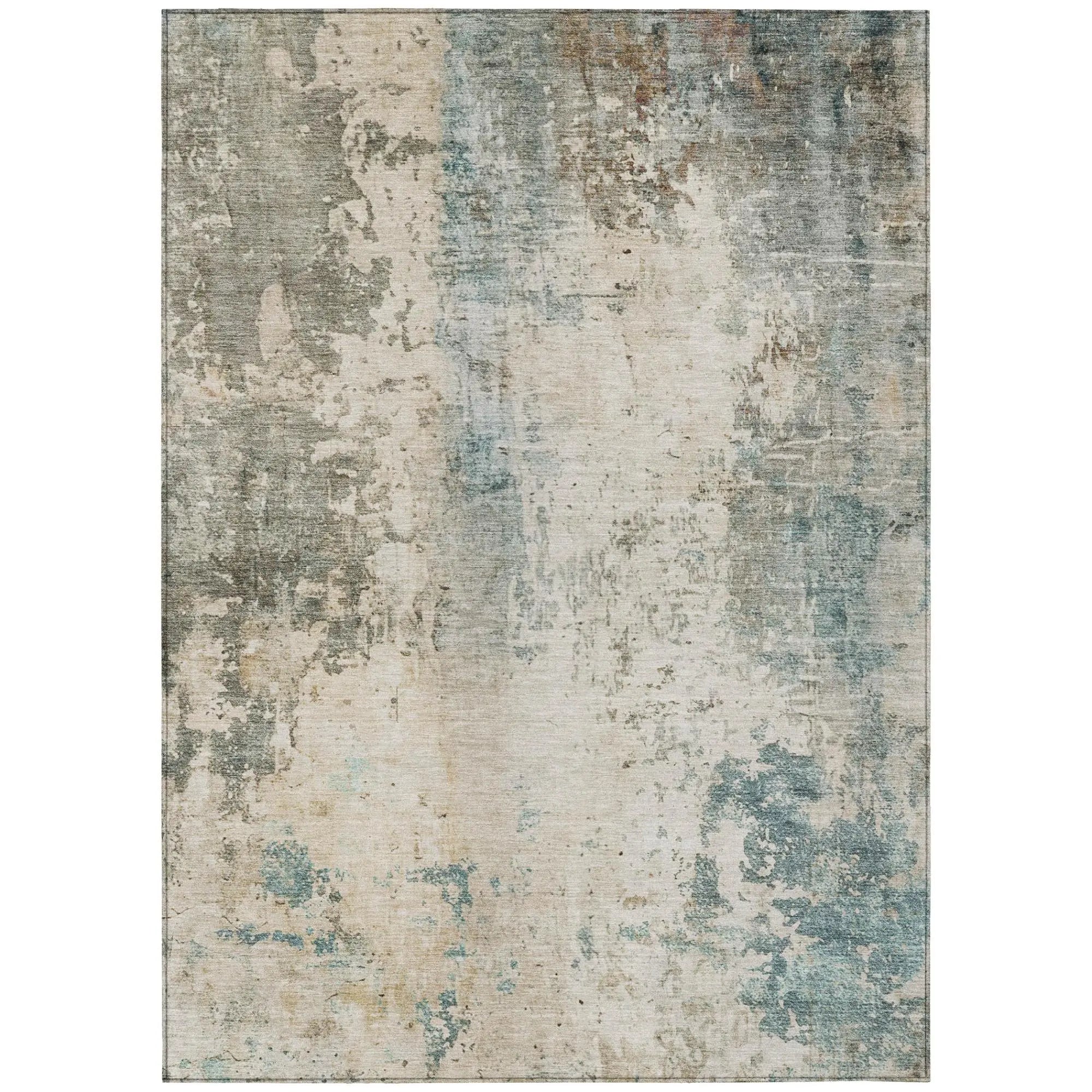 5' X 8' Ivory And Beige Abstract Washable Indoor Outdoor Area Rug Homeroots Outdoor