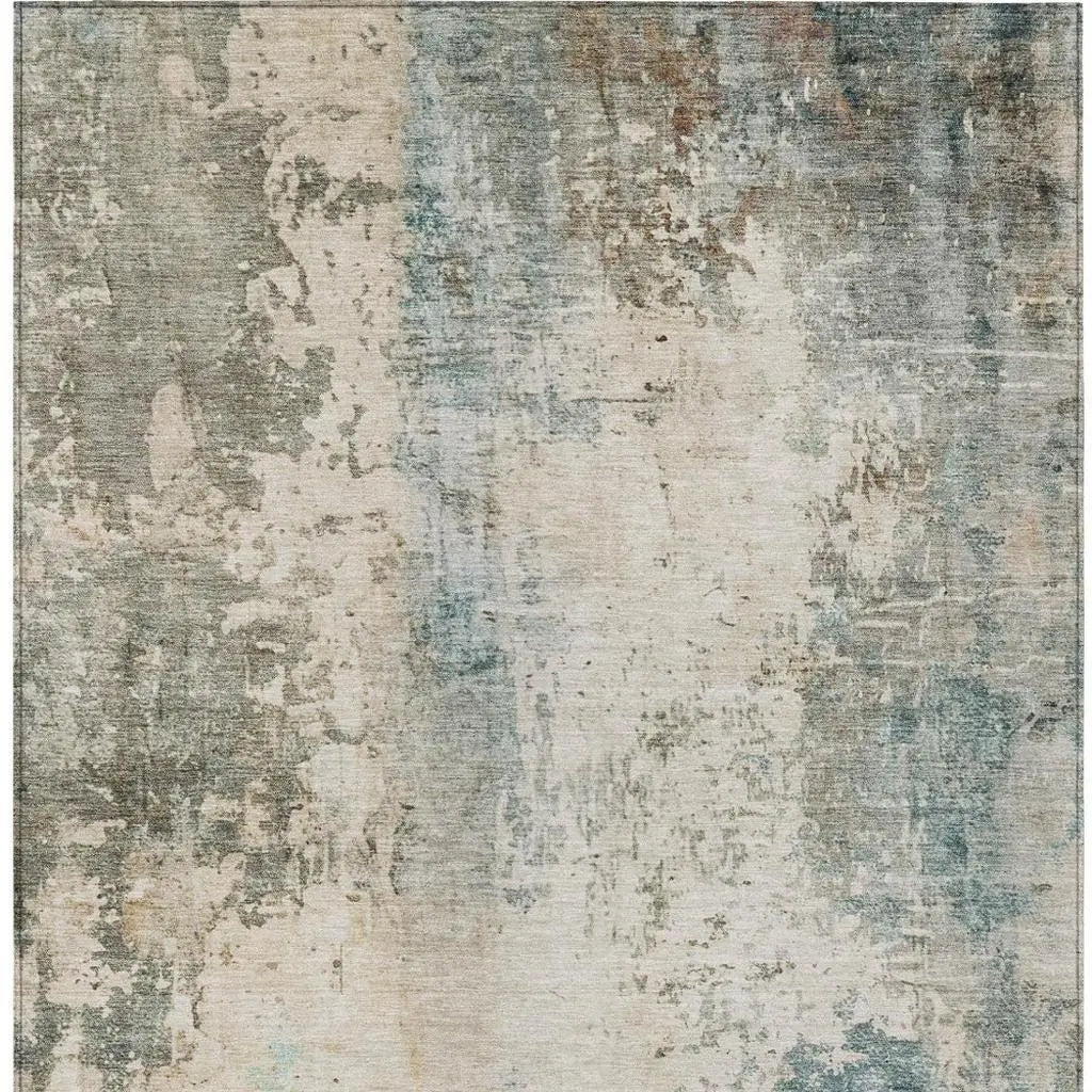 5' X 8' Ivory And Beige Abstract Washable Indoor Outdoor Area Rug Homeroots Outdoor