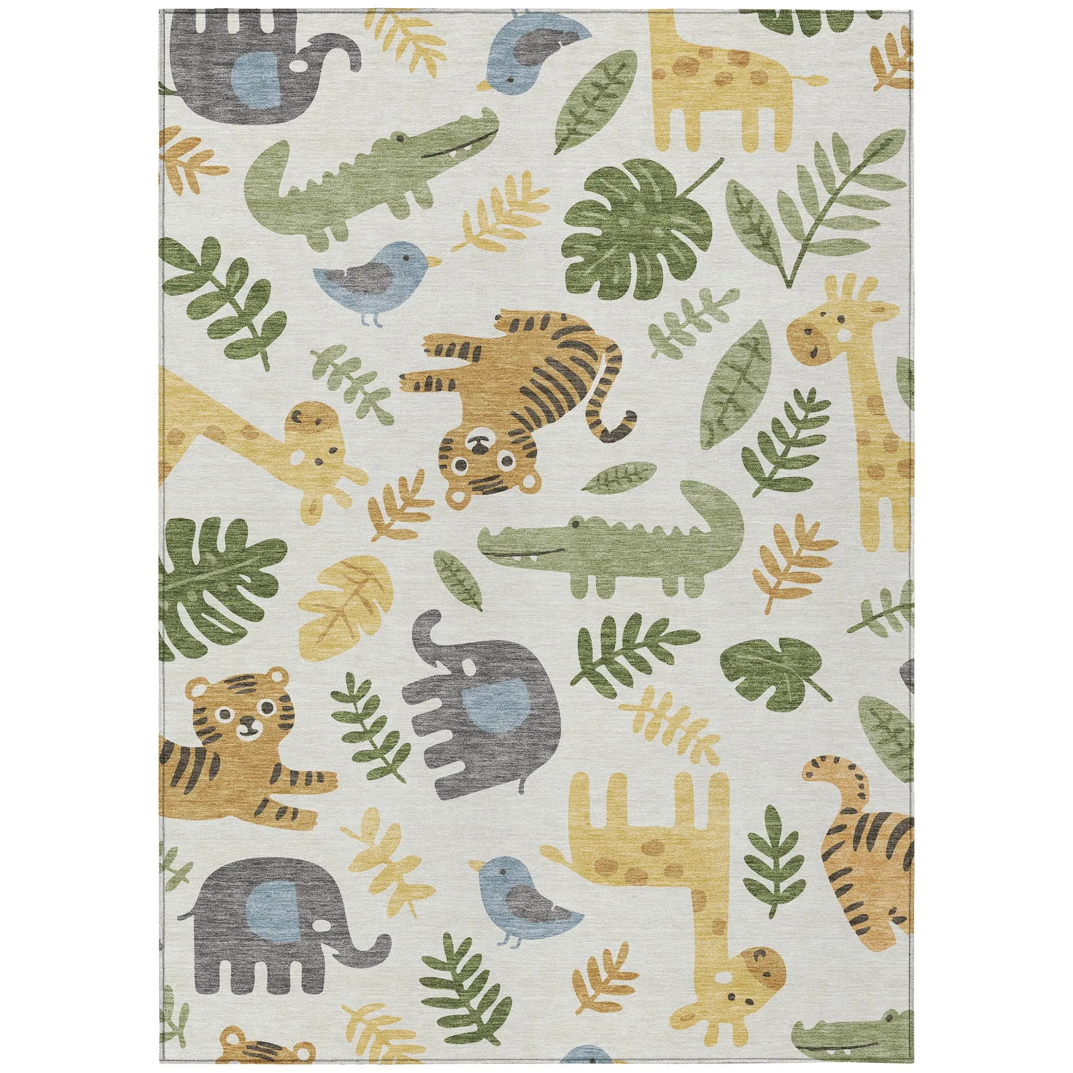 5' X 8' Ivory And Beige Abstract Washable Indoor Outdoor Area Rug Homeroots Outdoor