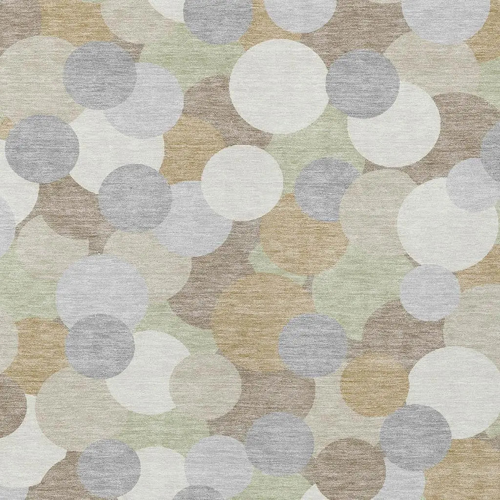 5' X 8' Ivory And Beige Geometric Washable Indoor Outdoor Area Rug Homeroots Outdoor