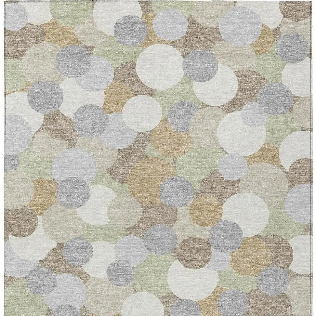 5' X 8' Ivory And Beige Geometric Washable Indoor Outdoor Area Rug Homeroots Outdoor