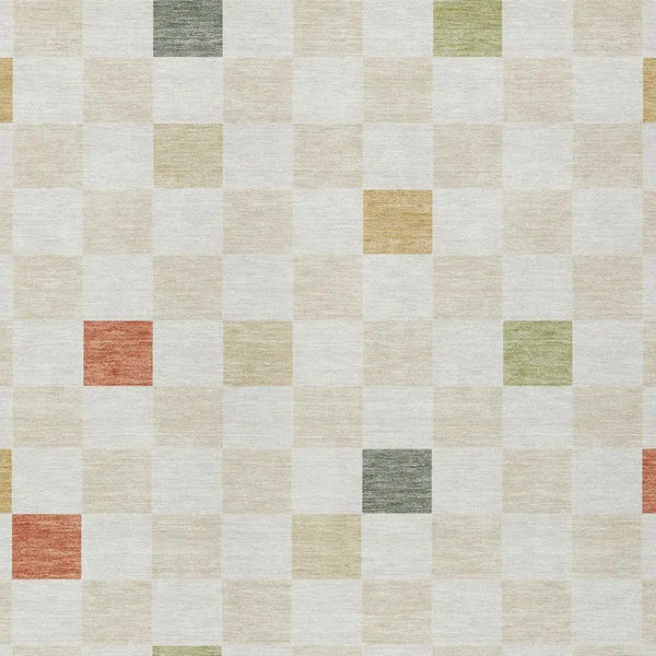5' X 8' Ivory And Beige Geometric Washable Indoor Outdoor Area Rug Homeroots Outdoor