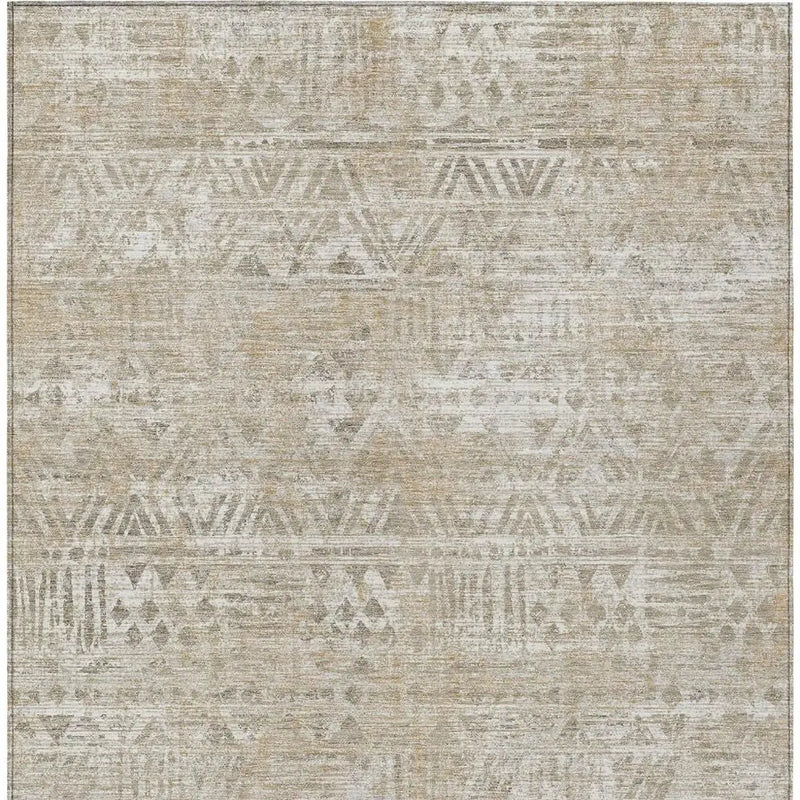 5' X 8' Ivory And Beige Geometric Washable Indoor Outdoor Area Rug Homeroots Outdoor
