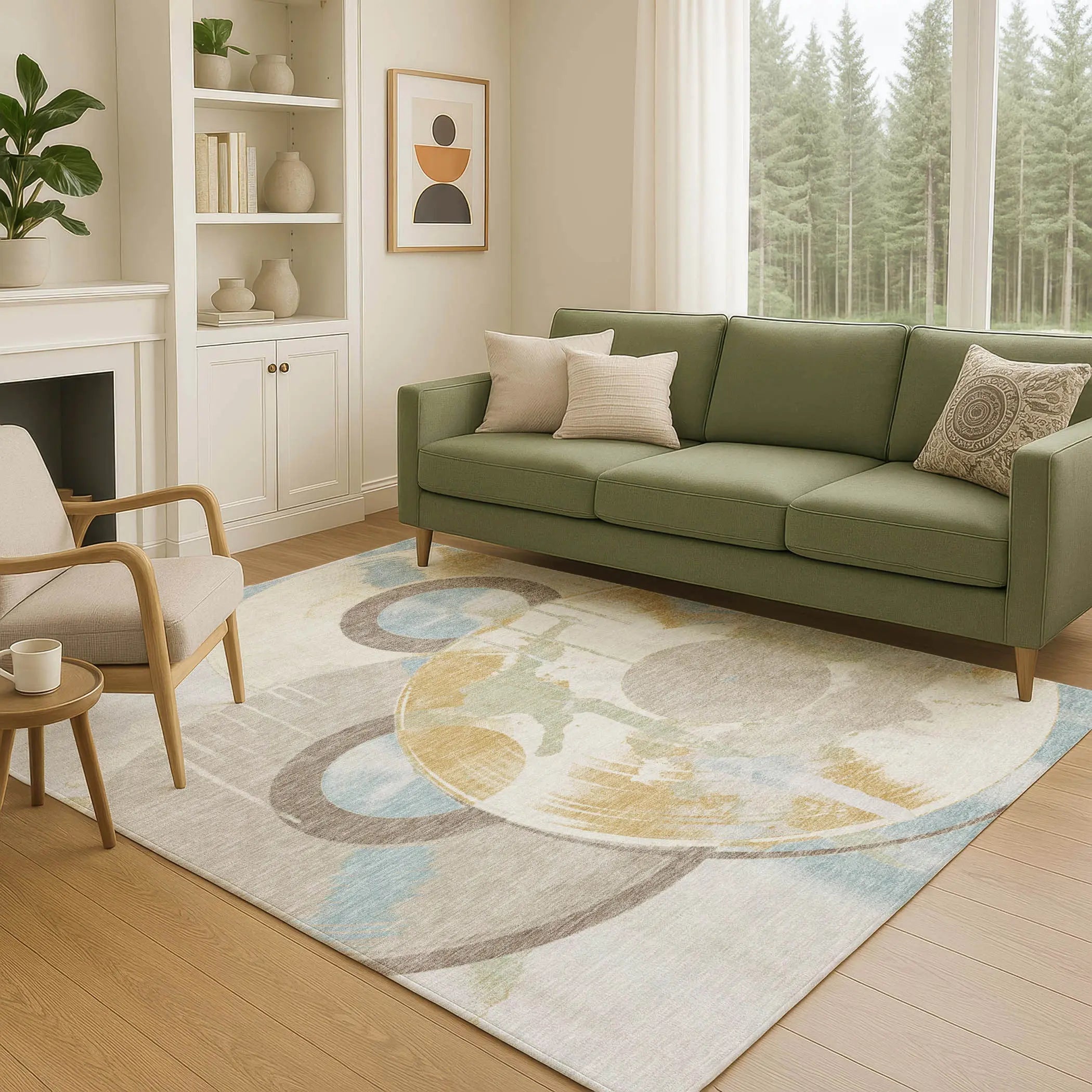 5' X 8' Ivory And Beige Geometric Washable Indoor Outdoor Area Rug Homeroots Outdoor