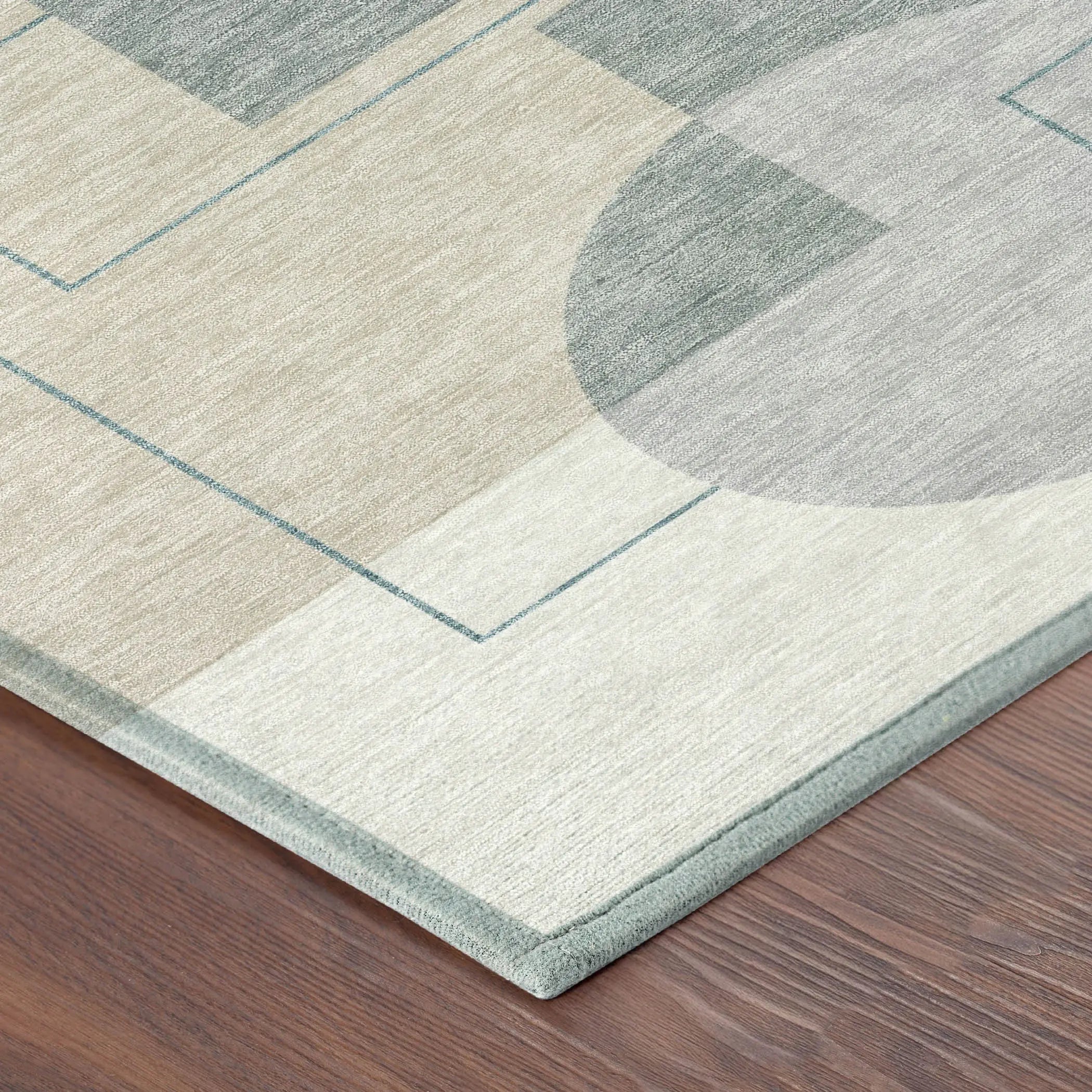 5' X 8' Ivory And Beige Geometric Washable Indoor Outdoor Area Rug Homeroots Outdoor