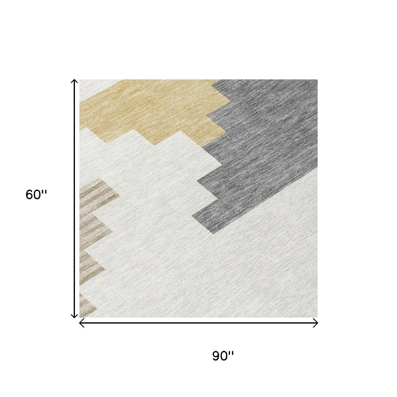 5' X 8' Ivory And Beige Geometric Washable Indoor Outdoor Area Rug Homeroots Outdoor