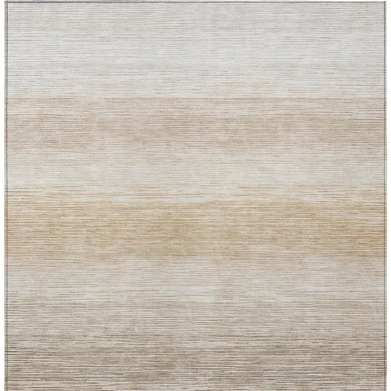5' X 8' Ivory And Beige Striped Washable Indoor Outdoor Area Rug Homeroots Outdoor
