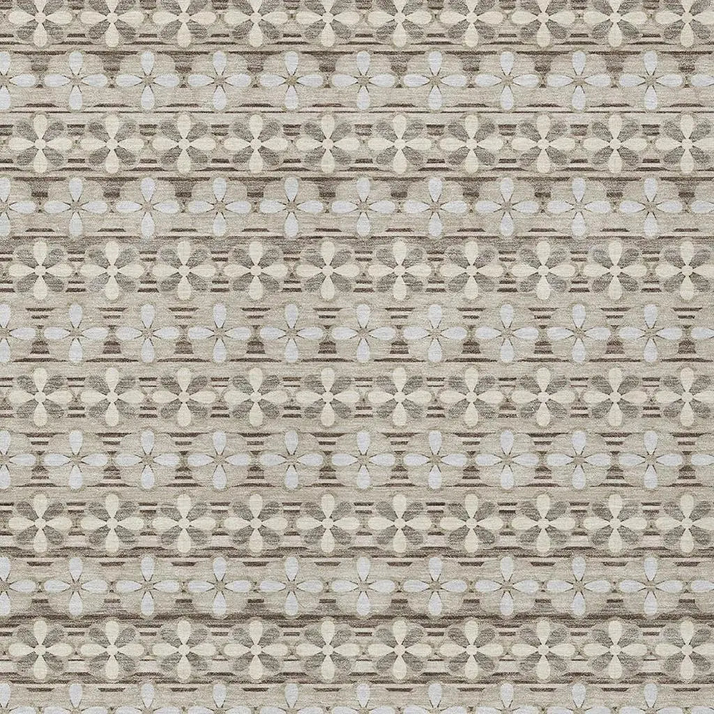 5' X 8' Ivory And Blue Striped Washable Indoor Outdoor Area Rug Homeroots Outdoor