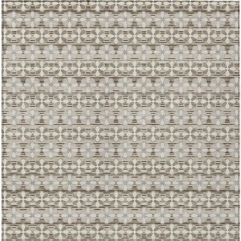 5' X 8' Ivory And Blue Striped Washable Indoor Outdoor Area Rug Homeroots Outdoor
