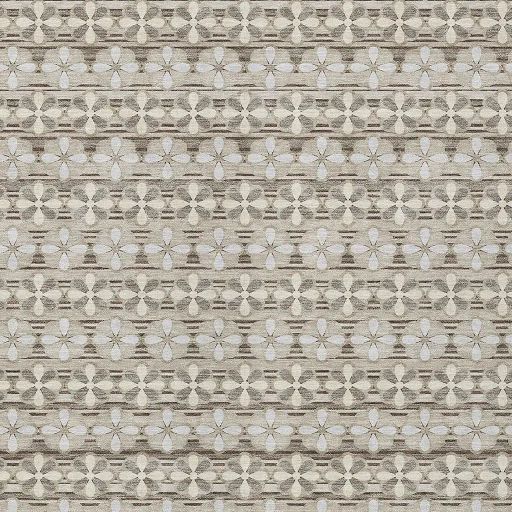 5' X 8' Ivory And Blue Striped Washable Indoor Outdoor Area Rug Homeroots Outdoor