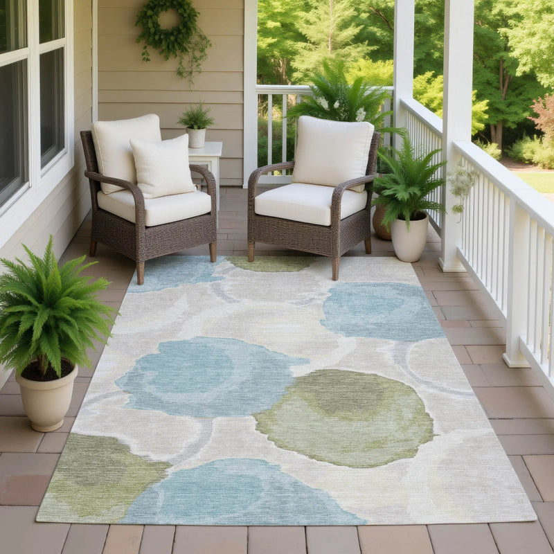 5' X 8' Ivory And Brown Abstract Washable Indoor Outdoor Area Rug Homeroots Outdoor