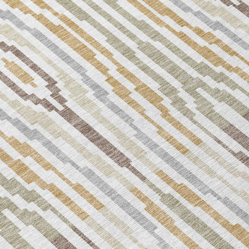 5' X 8' Ivory And Brown Abstract Washable Indoor Outdoor Area Rug Homeroots Outdoor