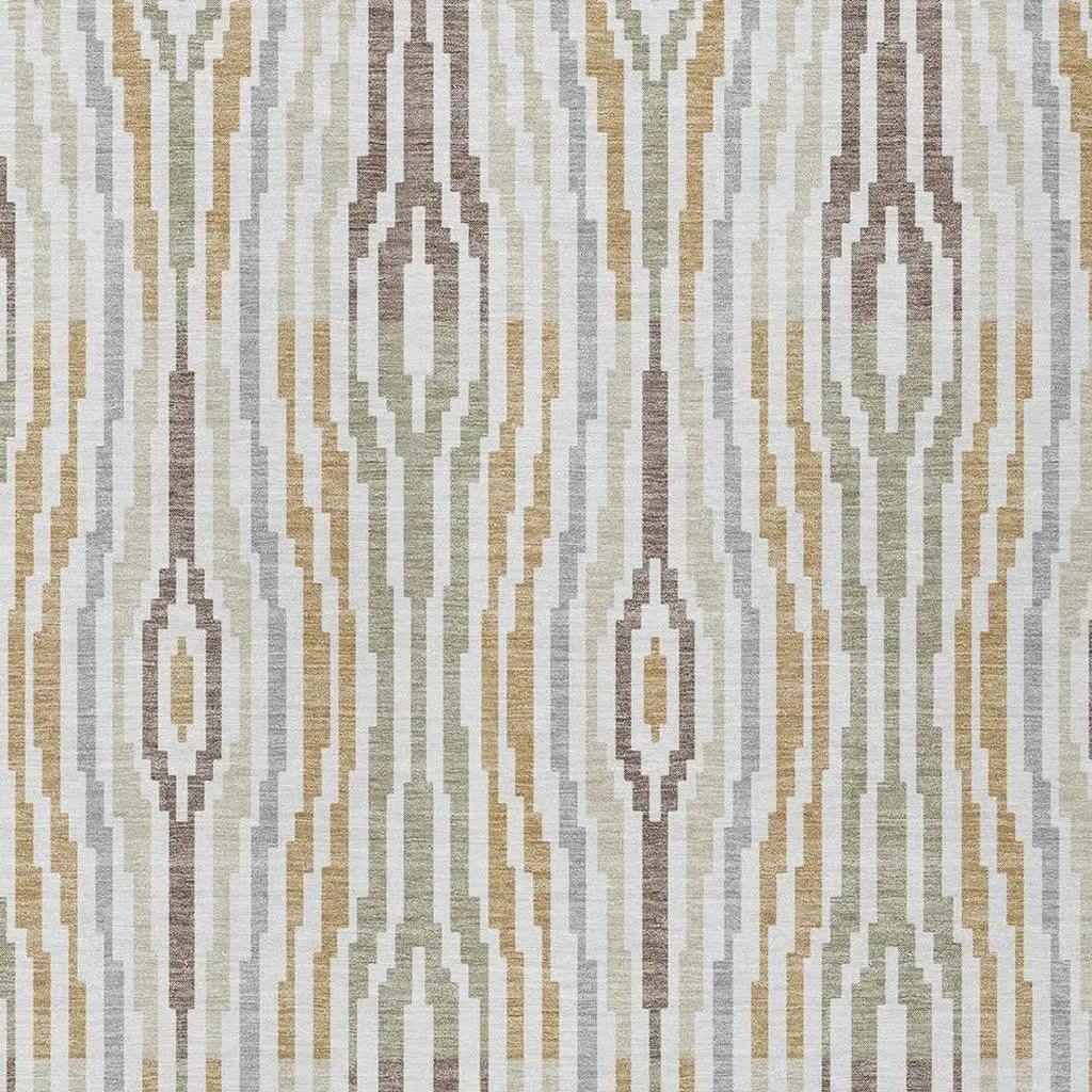 5' X 8' Ivory And Brown Abstract Washable Indoor Outdoor Area Rug Homeroots Outdoor