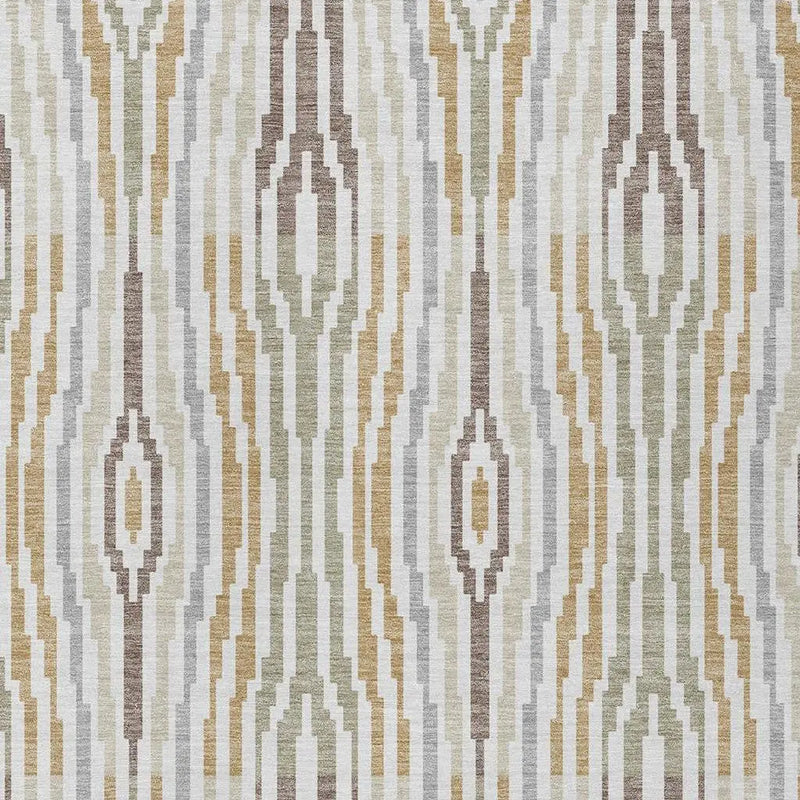 5' X 8' Ivory And Brown Abstract Washable Indoor Outdoor Area Rug Homeroots Outdoor
