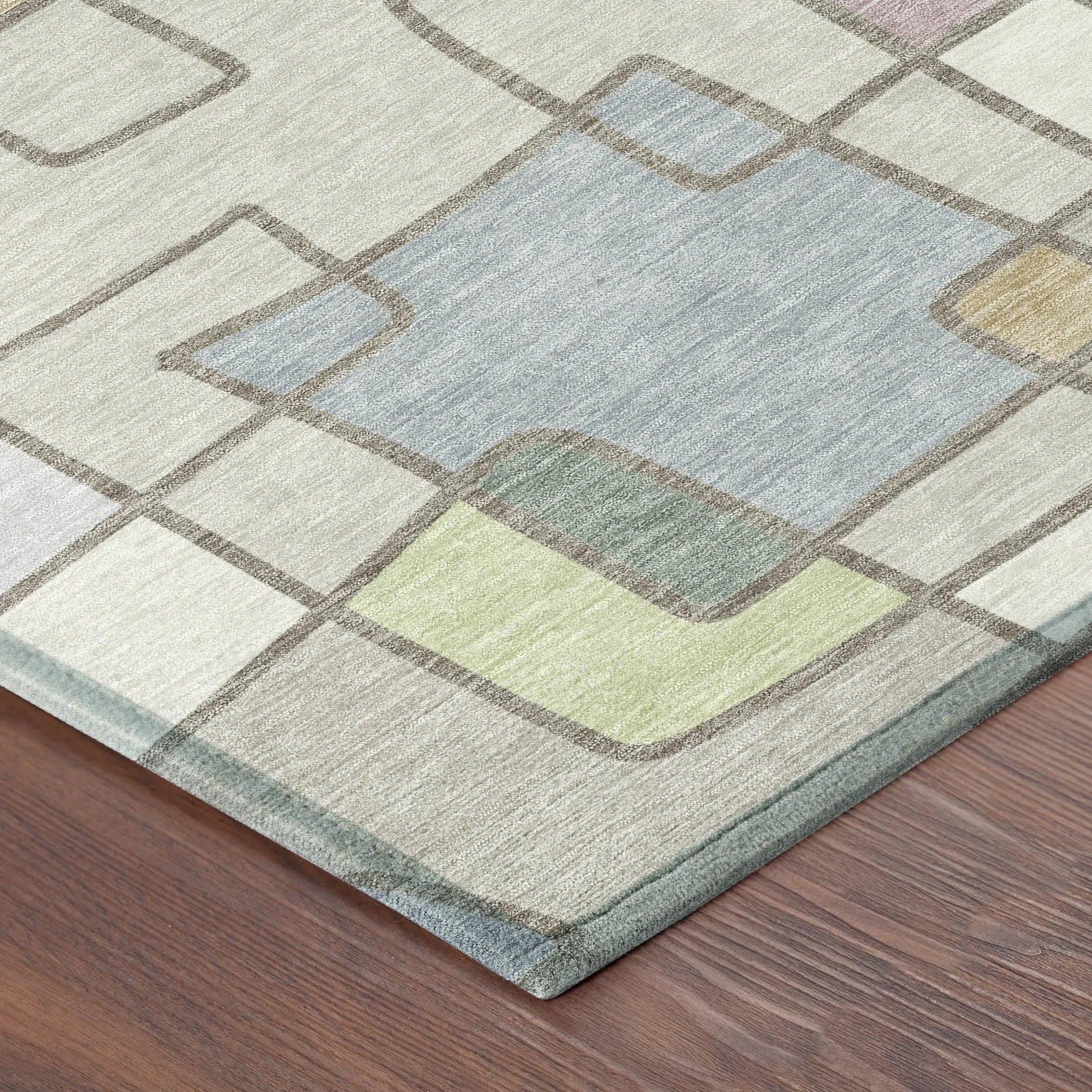 5' X 8' Ivory And Brown Geometric Washable Indoor Outdoor Area Rug Homeroots Outdoor