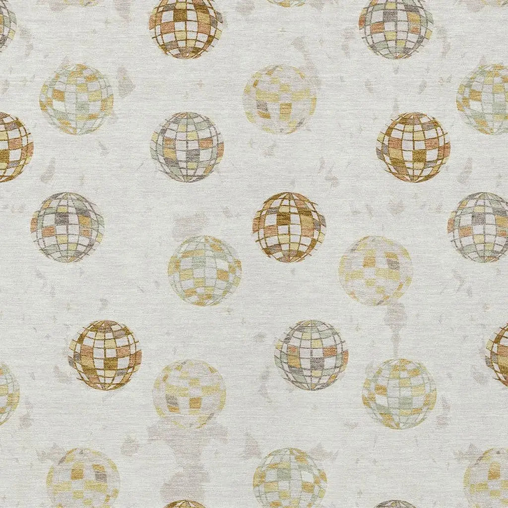 5' X 8' Ivory And Copper Geometric Washable Indoor Outdoor Area Rug Homeroots Outdoor