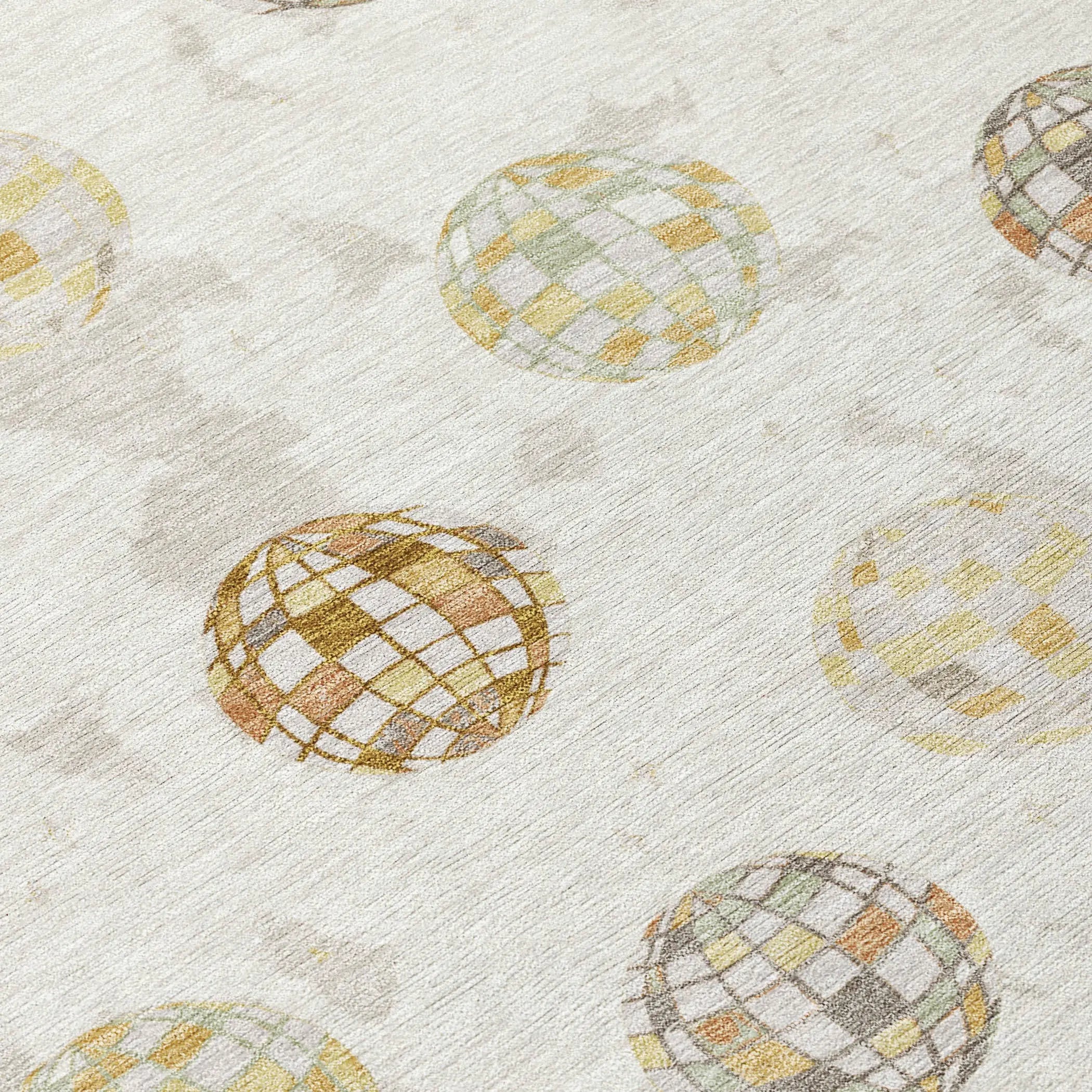 5' X 8' Ivory And Copper Geometric Washable Indoor Outdoor Area Rug Homeroots Outdoor