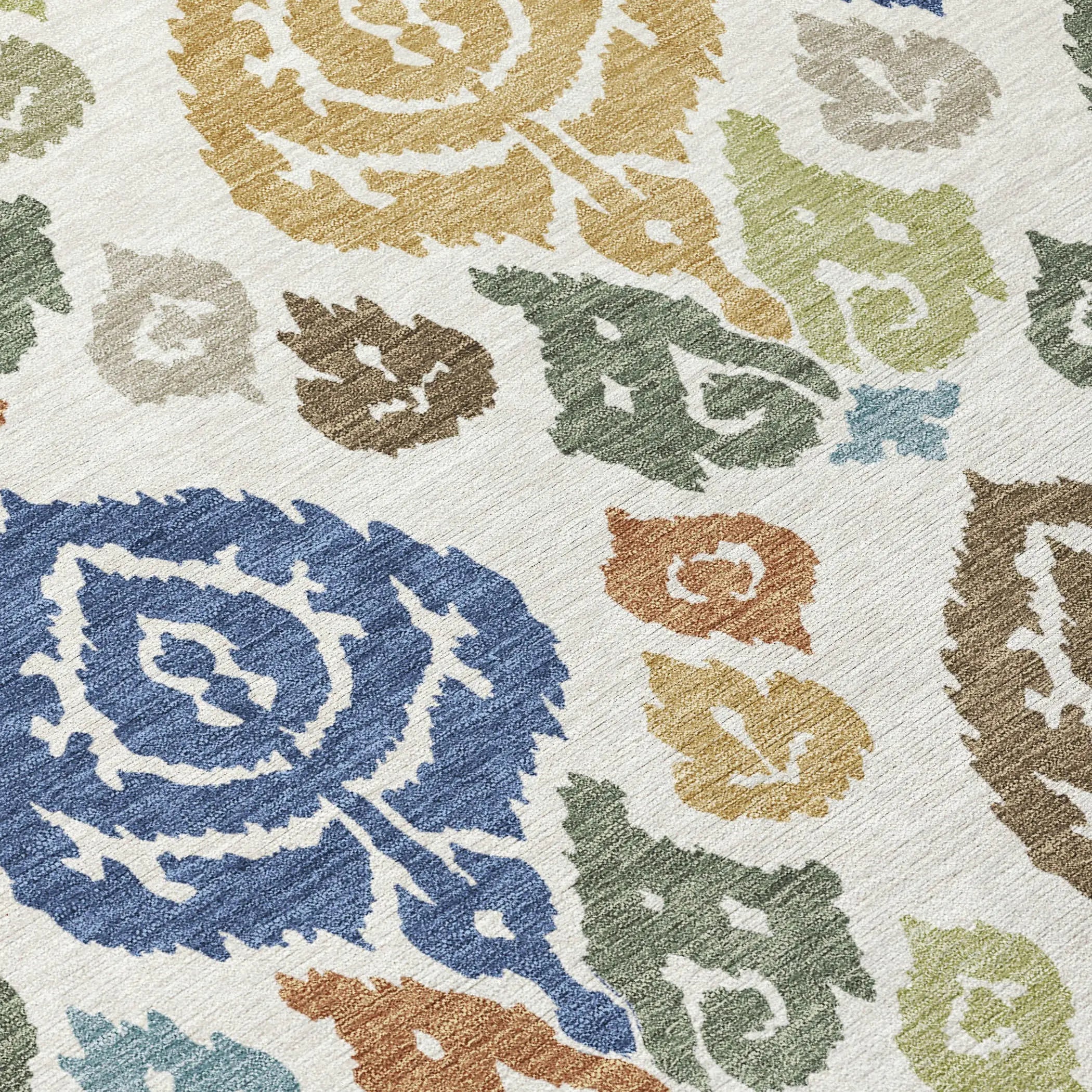 5' X 8' Ivory And Gold Damask Washable Indoor Outdoor Area Rug Homeroots Outdoor