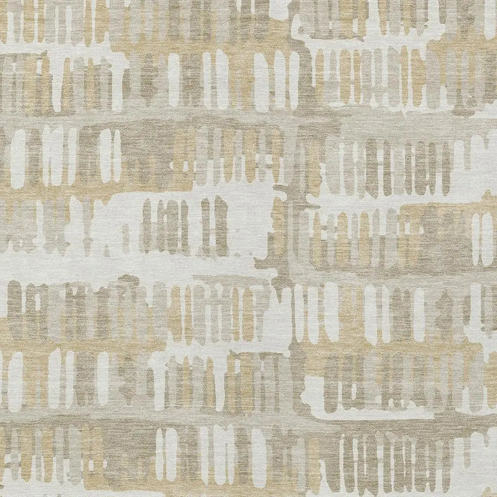 5' X 8' Ivory And Gray Abstract Washable Indoor Outdoor Area Rug Homeroots Outdoor