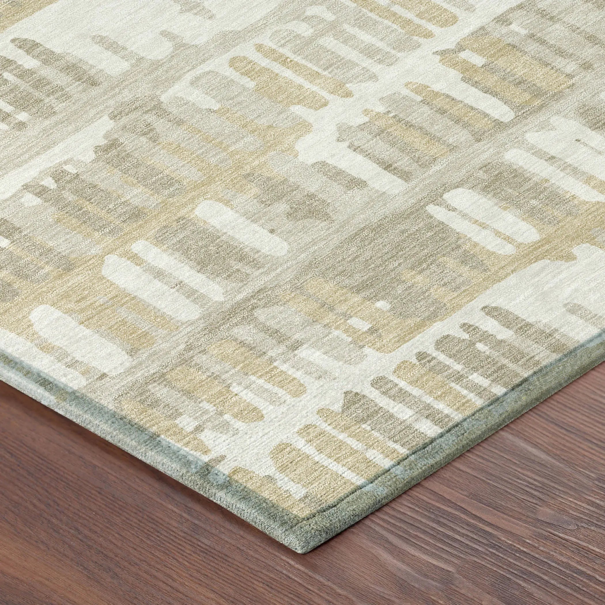 5' X 8' Ivory And Gray Abstract Washable Indoor Outdoor Area Rug Homeroots Outdoor