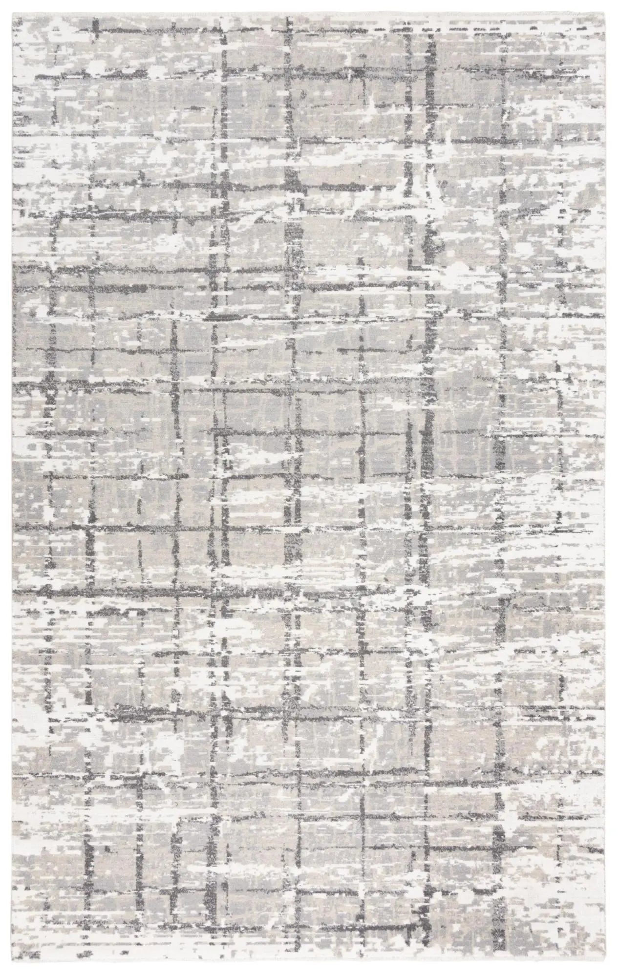 5' X 8' Ivory And Gray New Zealand Lambs Wool Abstract Hand Carved Handmade Area Rug Homeroots Home Decor