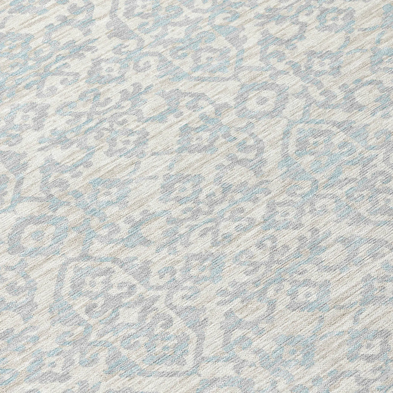 5' X 8' Ivory And Gray Oriental Washable Indoor Outdoor Area Rug Homeroots Outdoor