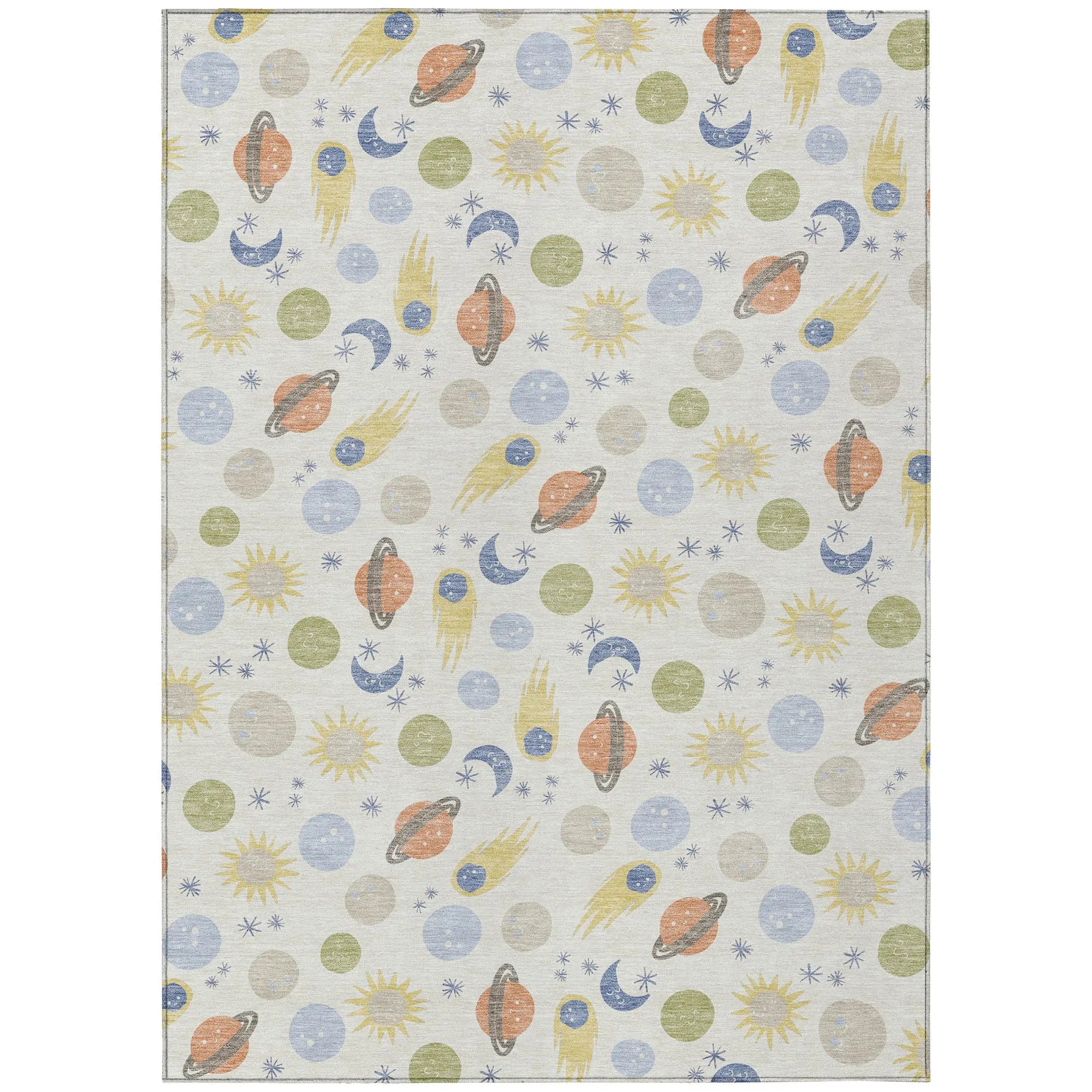 5' X 8' Ivory And Green Geometric Washable Indoor Outdoor Area Rug Homeroots Outdoor