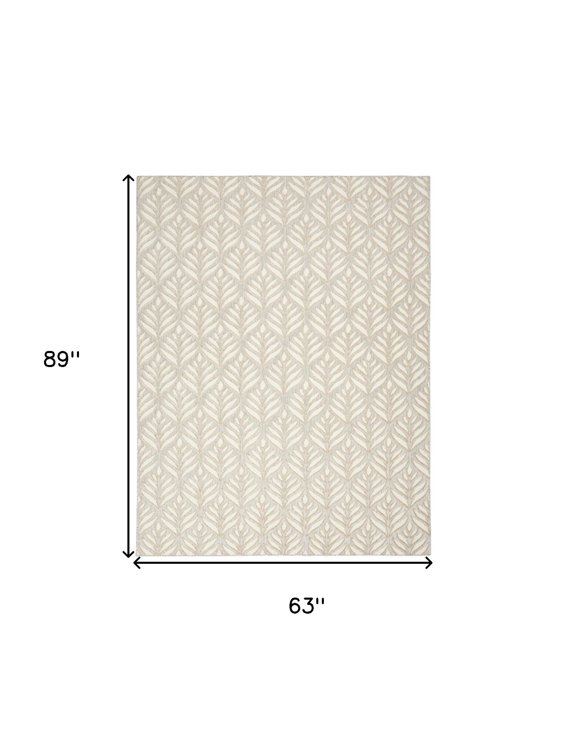 5' X 8' Ivory And Grey Floral Stain Resistant Non Skid Area Rug Homeroots Outdoor