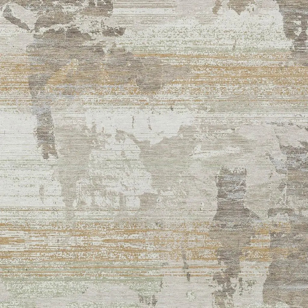 5' X 8' Ivory And Linen Abstract Washable Indoor Outdoor Area Rug Homeroots Outdoor