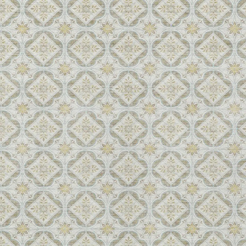 5' X 8' Ivory And Linen Geometric Washable Indoor Outdoor Area Rug Homeroots Outdoor