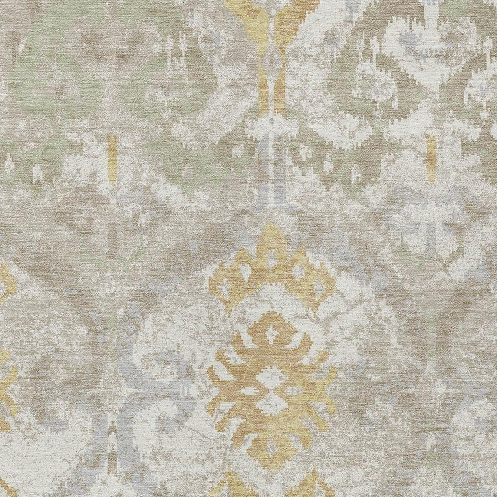 5' X 8' Ivory And Linen Ikat Washable Indoor Outdoor Area Rug Homeroots Outdoor
