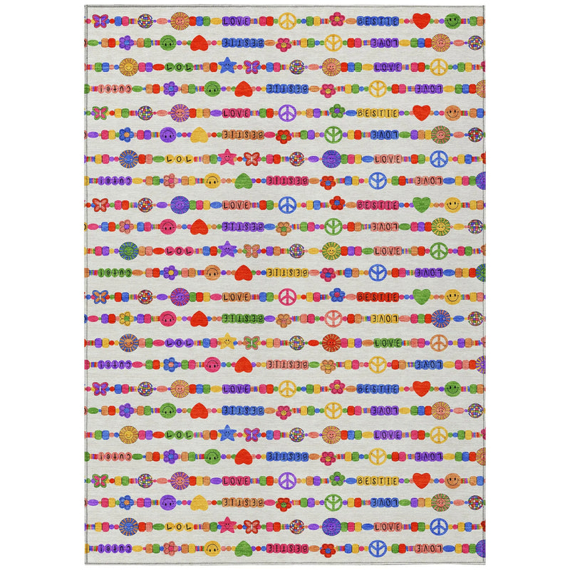 5' X 8' Ivory And Olive Green Geometric Washable Indoor Outdoor Area Rug Homeroots Outdoor
