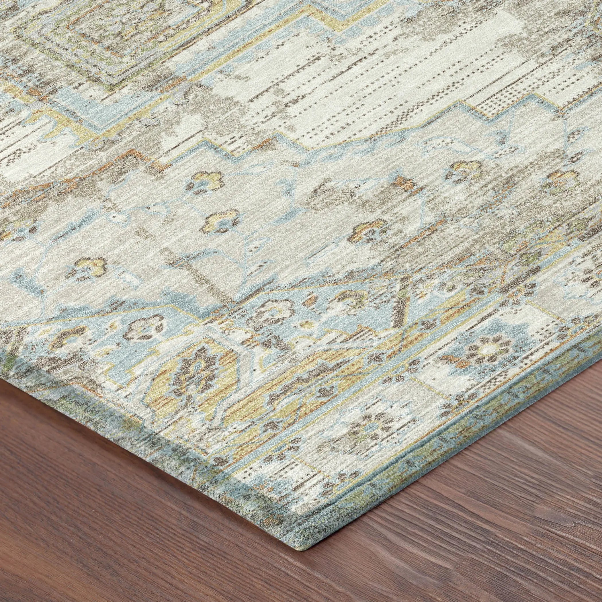 5' X 8' Ivory And Orange Oriental Washable Indoor Outdoor Area Rug Homeroots Outdoor
