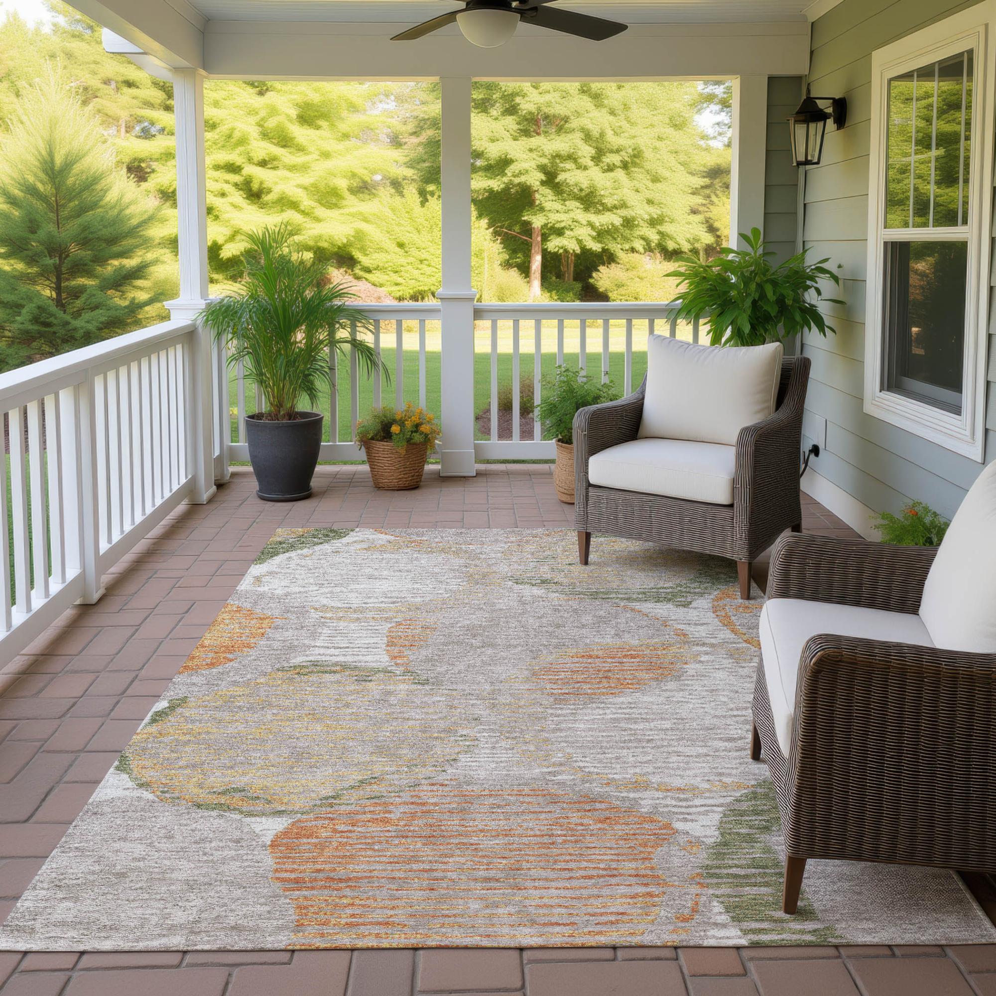 5' X 8' Ivory And Pewter Geometric Washable Indoor Outdoor Area Rug Homeroots Outdoor