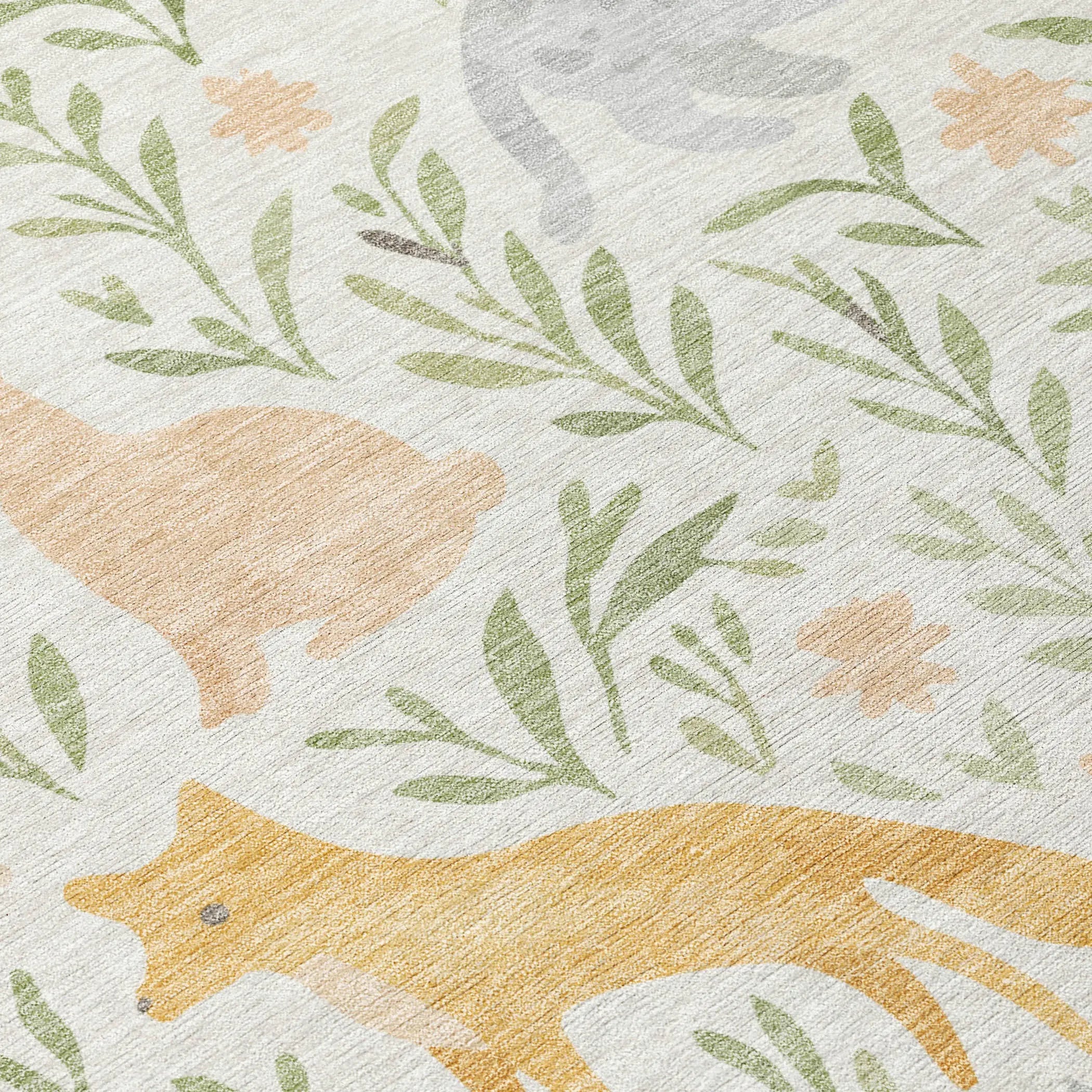 5' X 8' Ivory And Pink Botanical Leaves Washable Indoor Outdoor Area Rug Homeroots Outdoor
