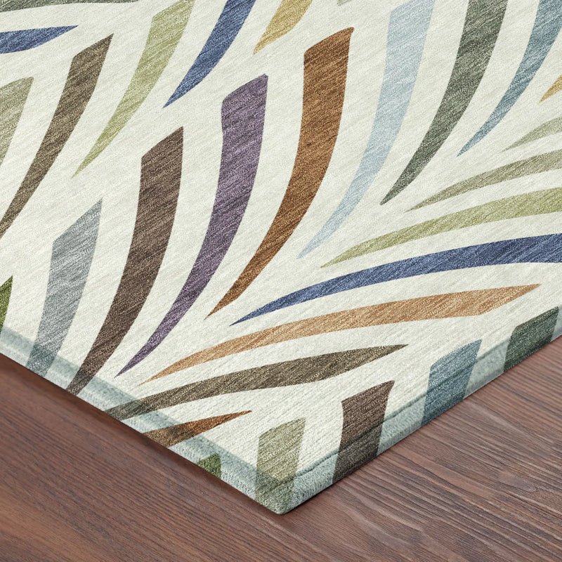 5' X 8' Ivory And Sage Abstract Washable Indoor Outdoor Area Rug Homeroots Outdoor