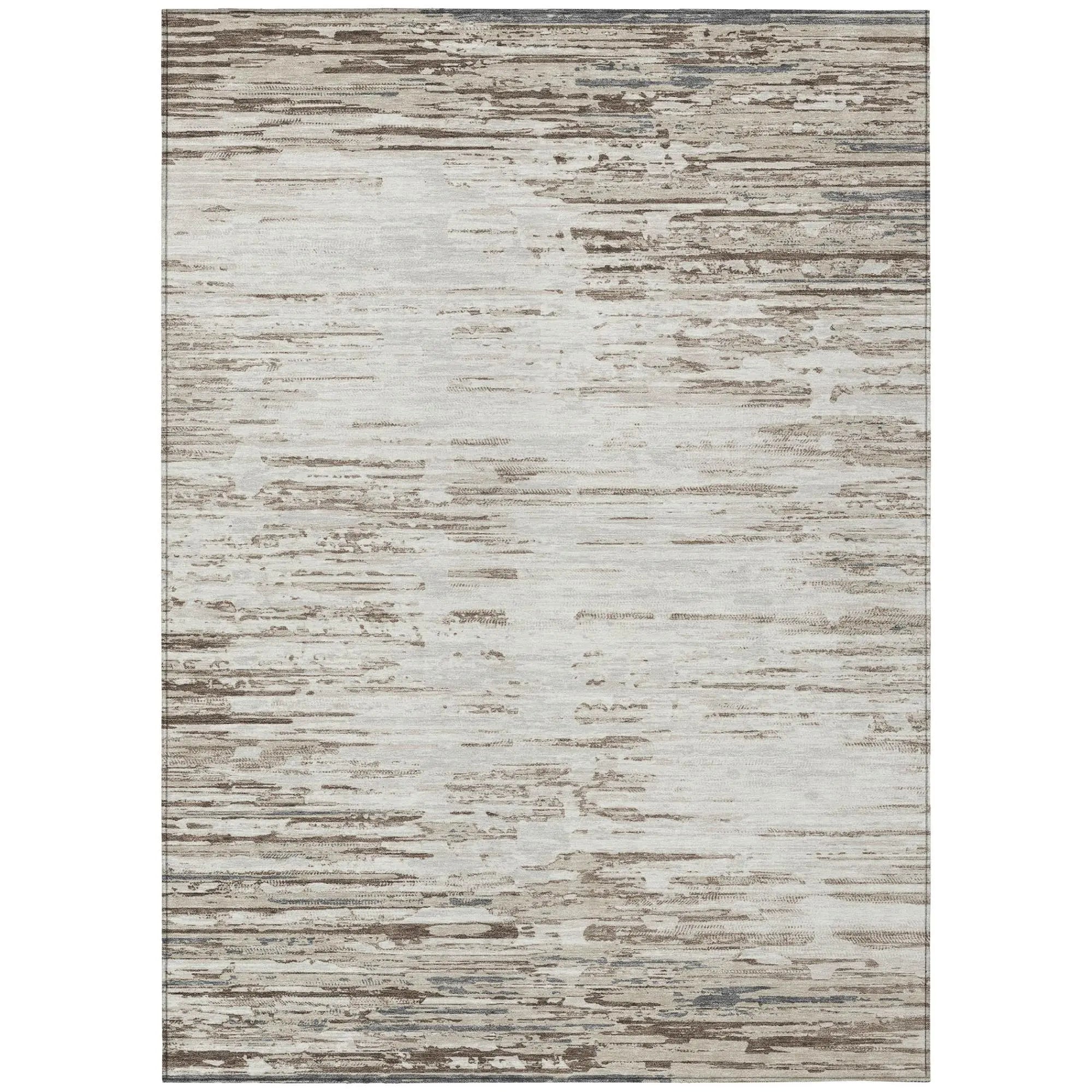 5' X 8' Ivory And Silver Abstract Washable Indoor Outdoor Area Rug Homeroots Outdoor