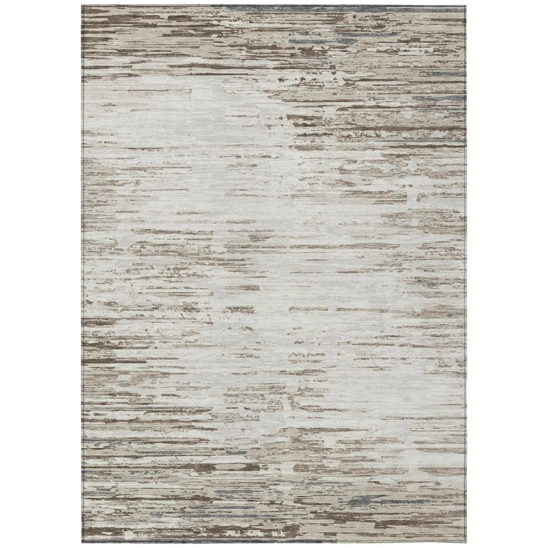 5' X 8' Ivory And Silver Abstract Washable Indoor Outdoor Area Rug Homeroots Outdoor