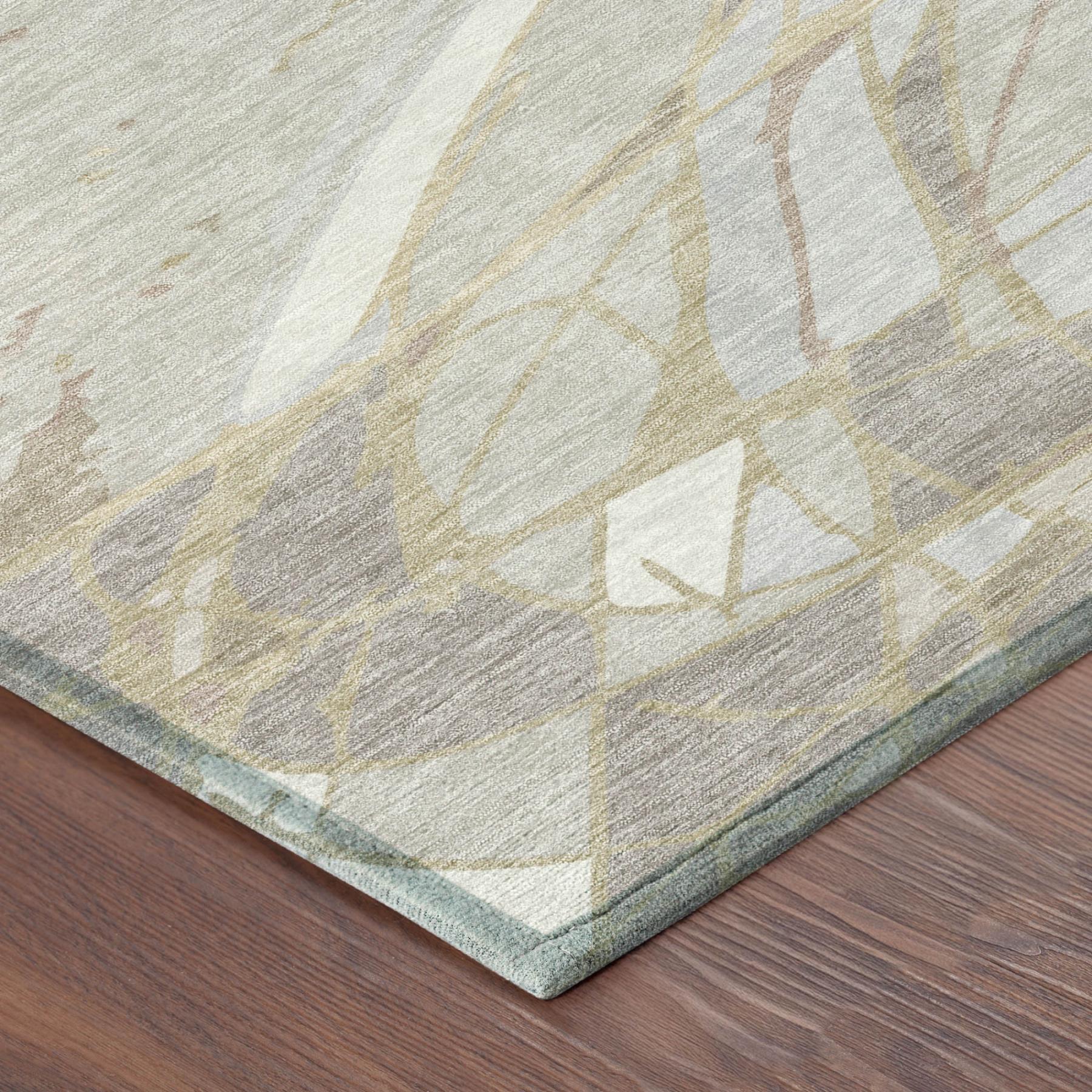 5' X 8' Ivory And Silver Abstract Washable Indoor Outdoor Area Rug Homeroots Outdoor