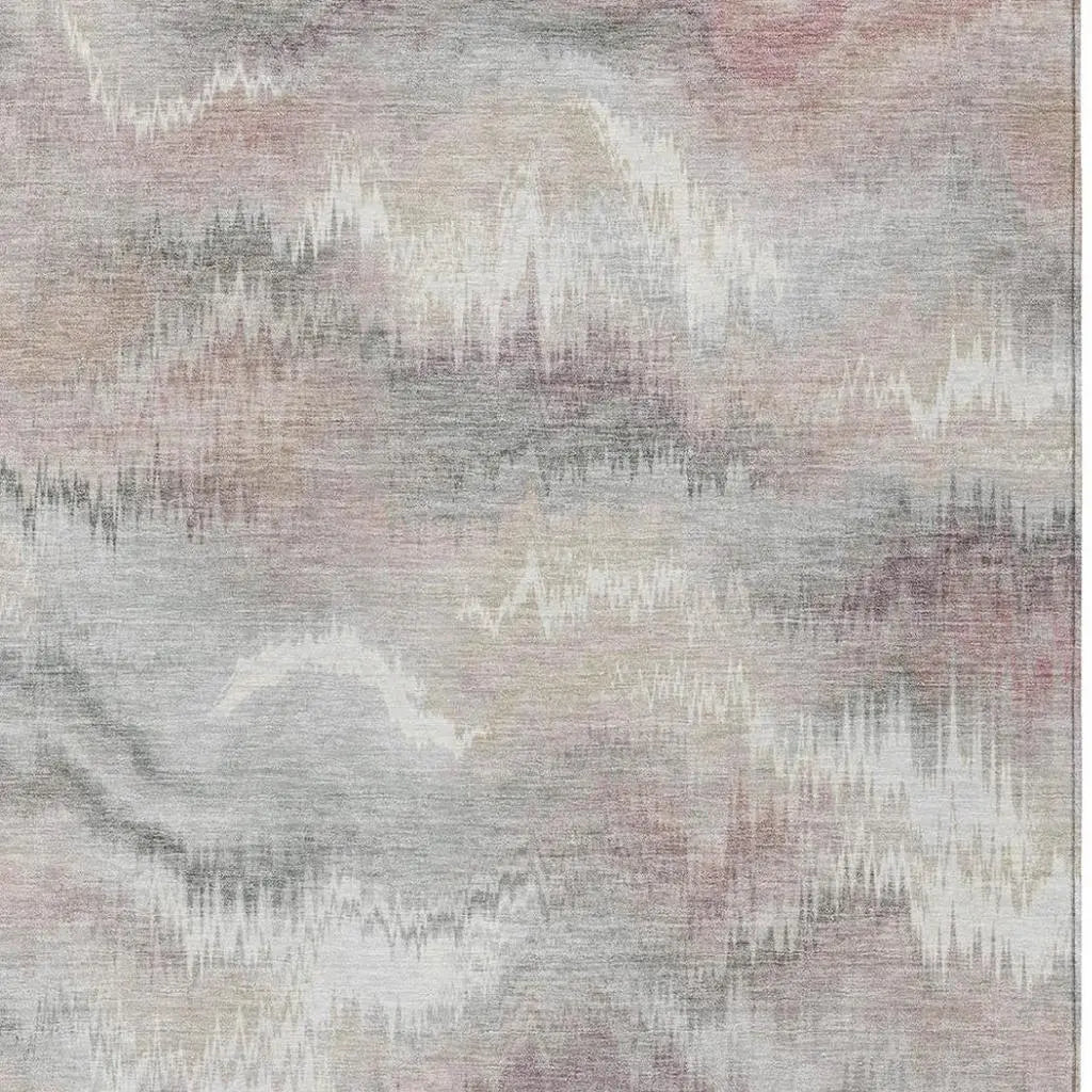 5' X 8' Ivory And Silver Abstract Washable Indoor Outdoor Area Rug Homeroots Outdoor