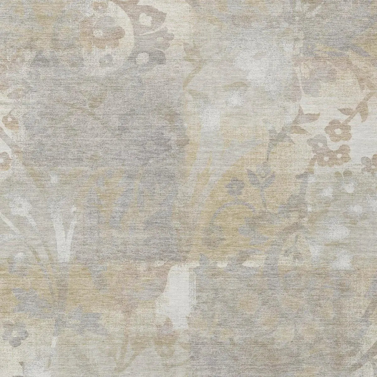 5' X 8' Ivory And Silver Botanical Leaves Washable Indoor Outdoor Area Rug Homeroots Outdoor