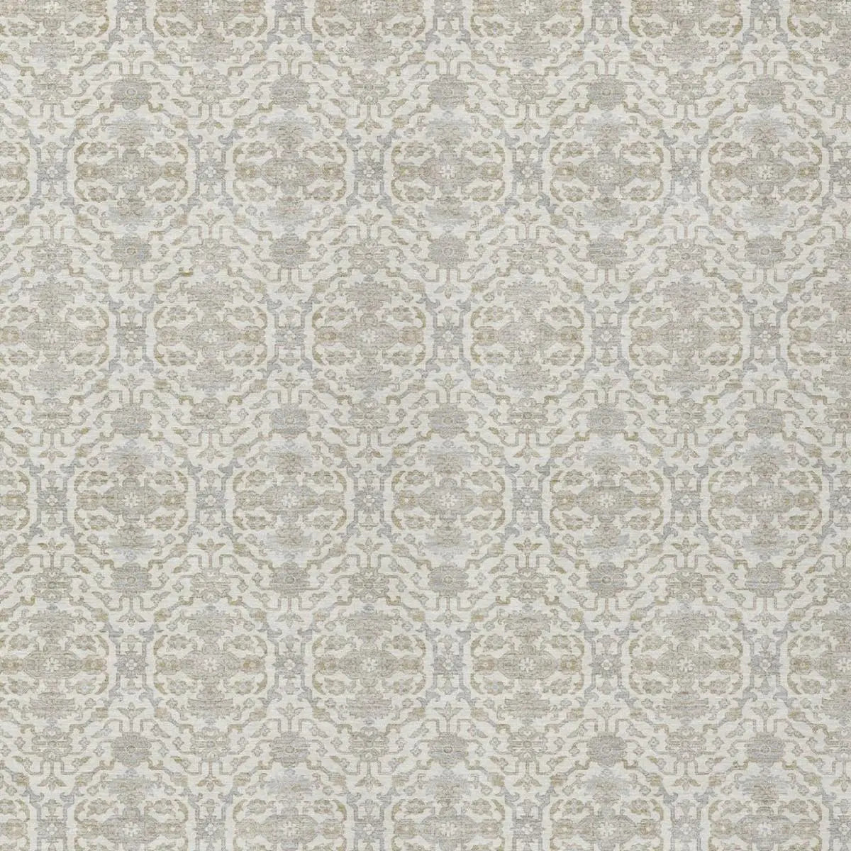 5' X 8' Ivory And Silver Oriental Washable Indoor Outdoor Area Rug Homeroots Outdoor