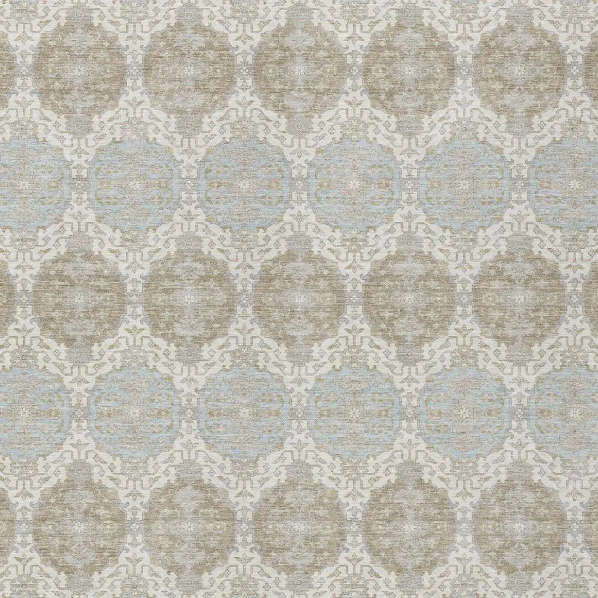 5' X 8' Ivory And Silver Striped Washable Indoor Outdoor Area Rug Homeroots Outdoor