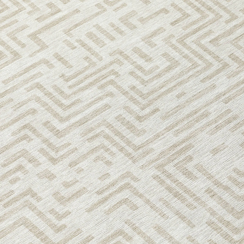 5' X 8' Ivory And Sky Blue Geometric Washable Indoor Outdoor Area Rug Homeroots Outdoor