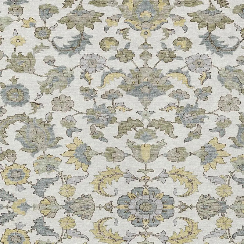 5' X 8' Ivory And Wheat Floral Medallion Washable Indoor Outdoor Area Rug Homeroots Outdoor