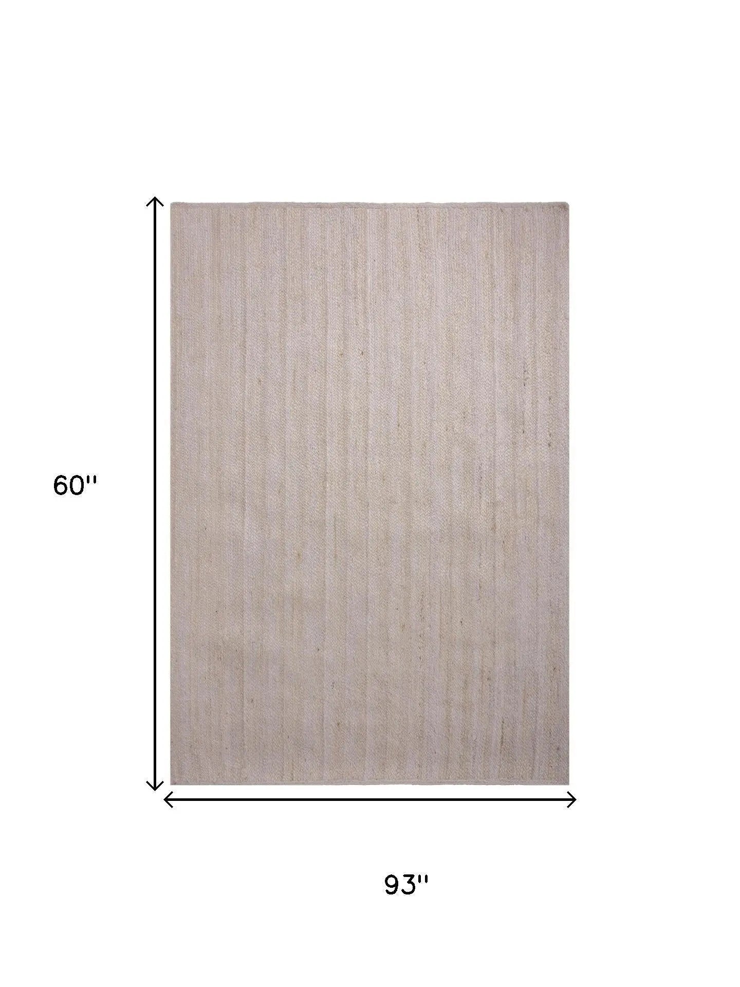 5' X 8' Ivory Beige And Tan Jute Hand Woven Area Rug Homeroots Home Decor