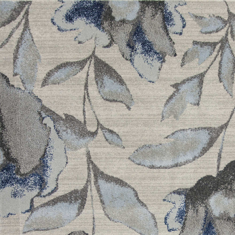 5' X 8' Ivory Blue And Gray Floral Vines Area Rug Homeroots Home Decor